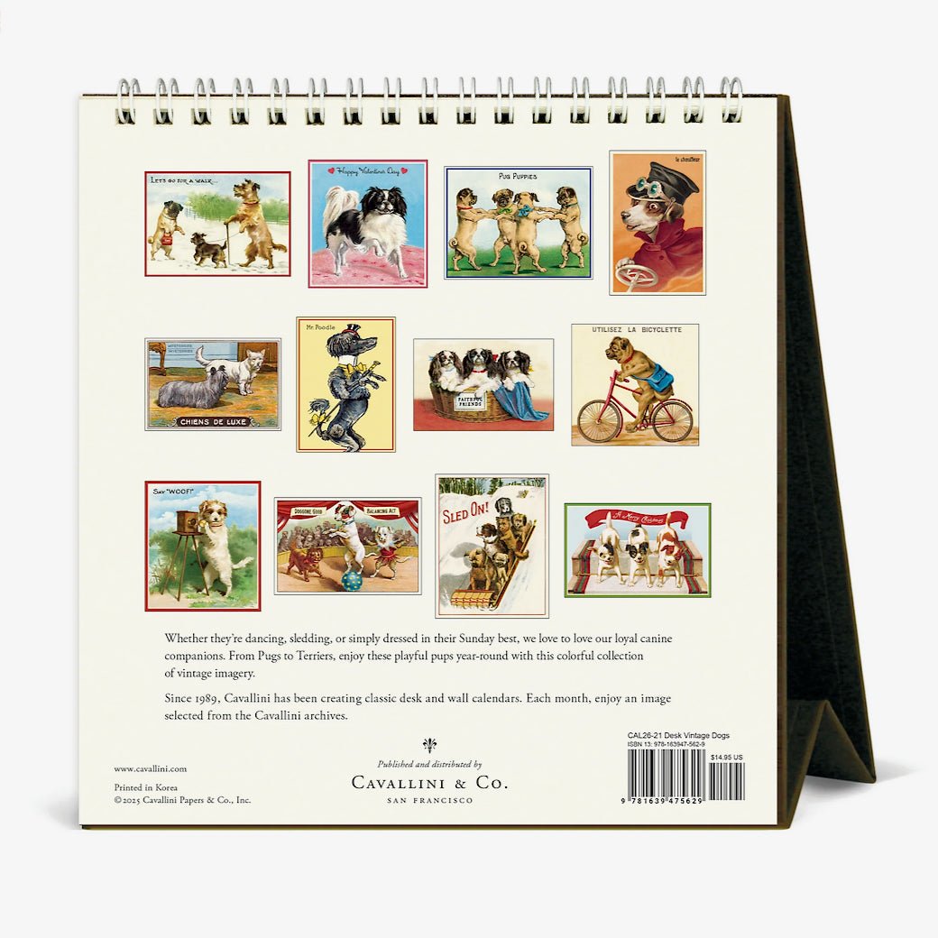 2026 Vintage Dogs Desk Calendar - Marmalade Mercantile