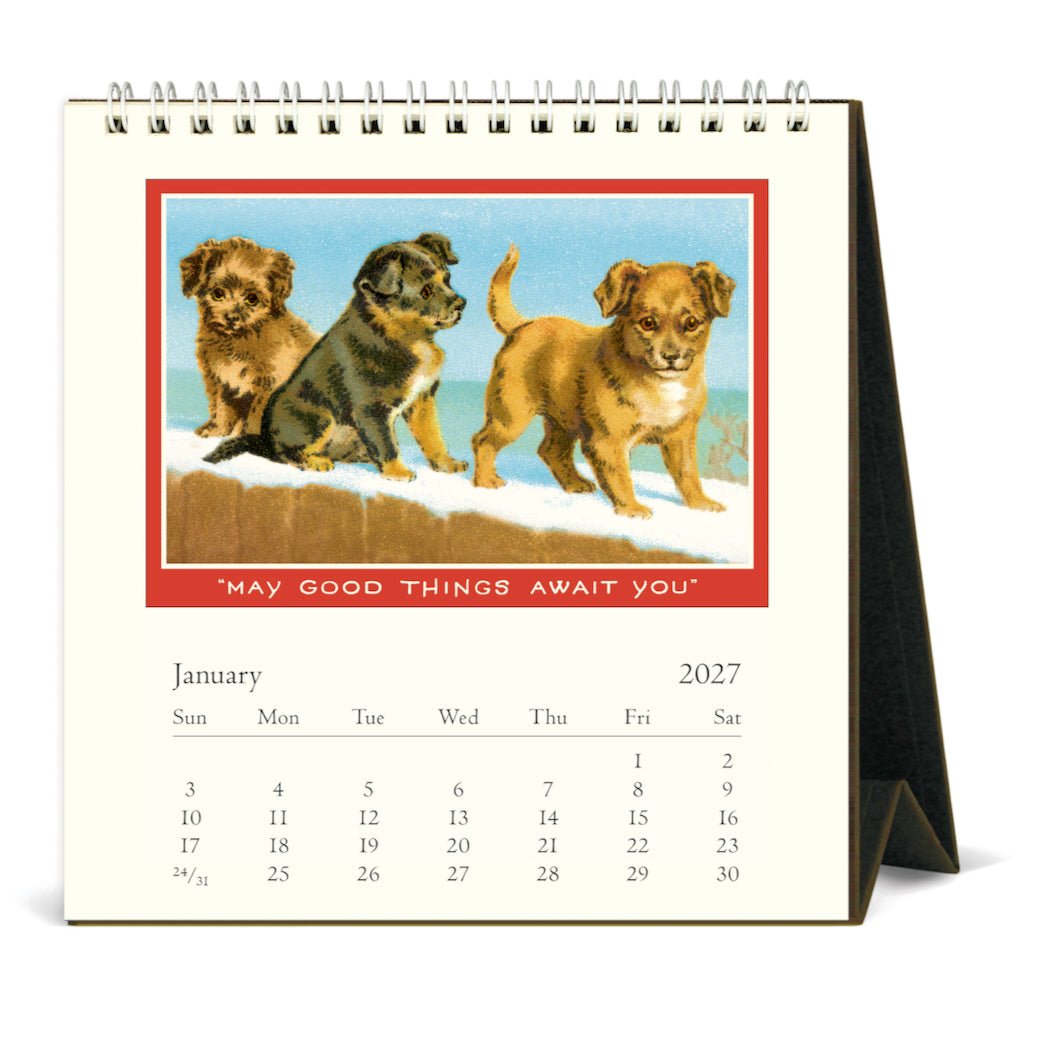 2027 Desk Calendar Vintage Dogs - Marmalade Mercantile
