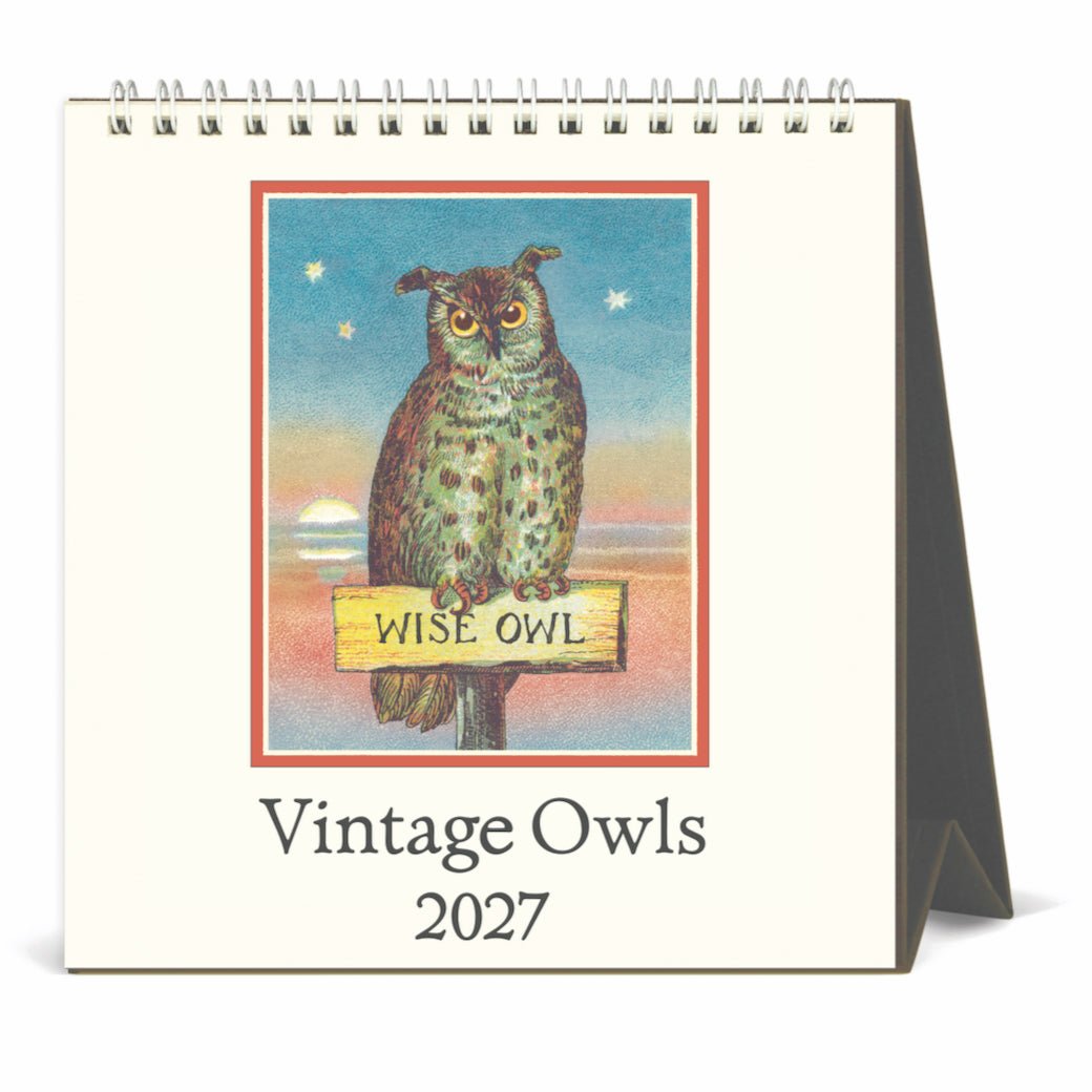 2027 Desk Calendar Vintage Owls - Marmalade Mercantile