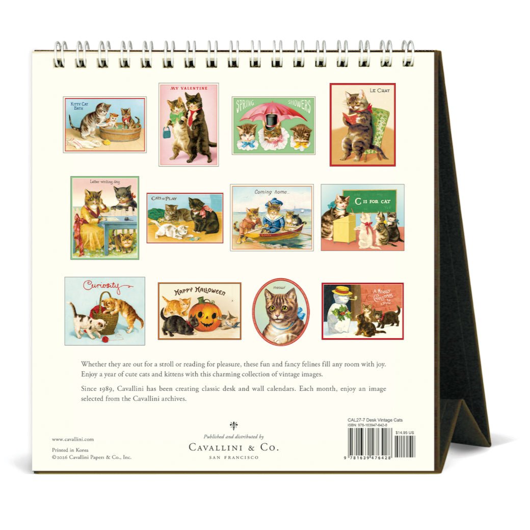 2027 Vintage Cats Desk Calendar - Marmalade Mercantile
