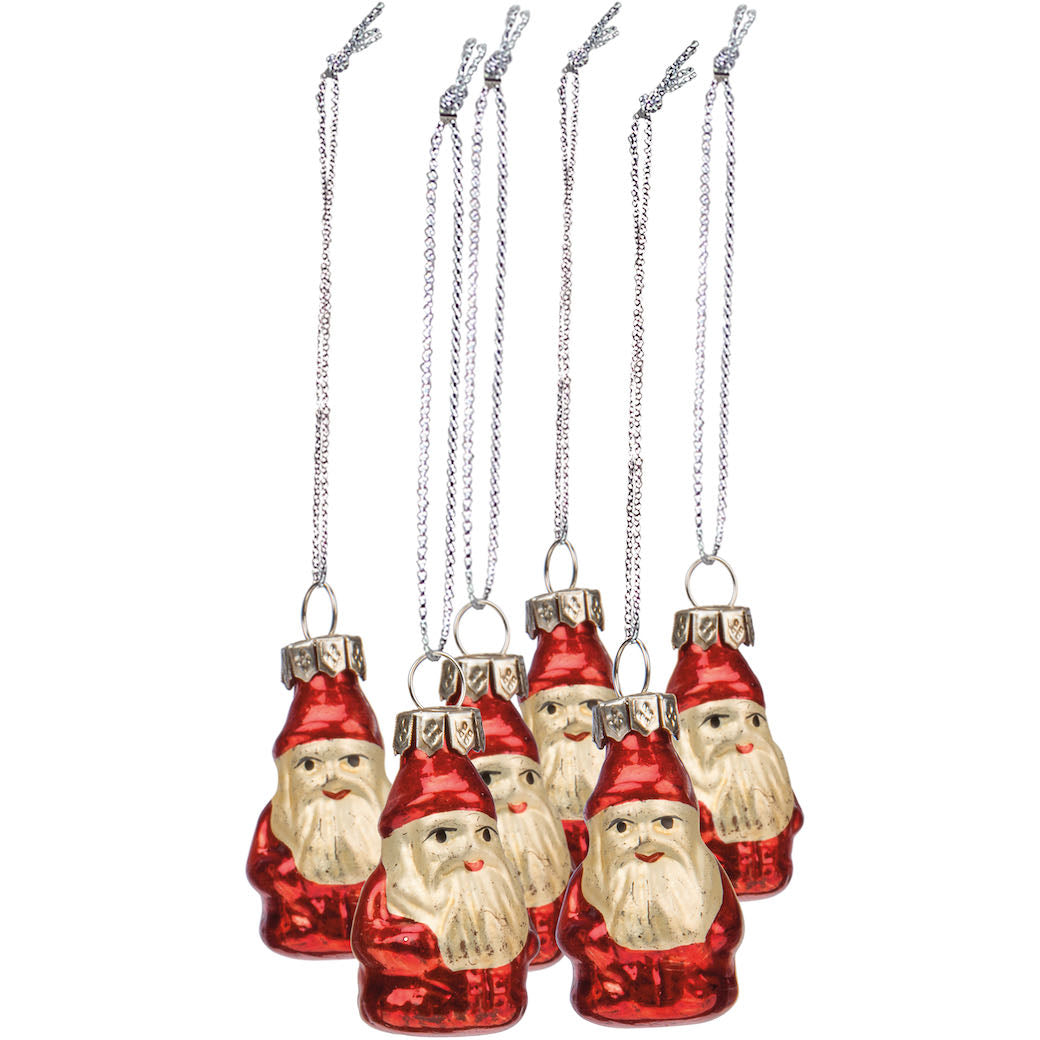 Box Set of Twelve Teeny Tiny Santa Ornaments