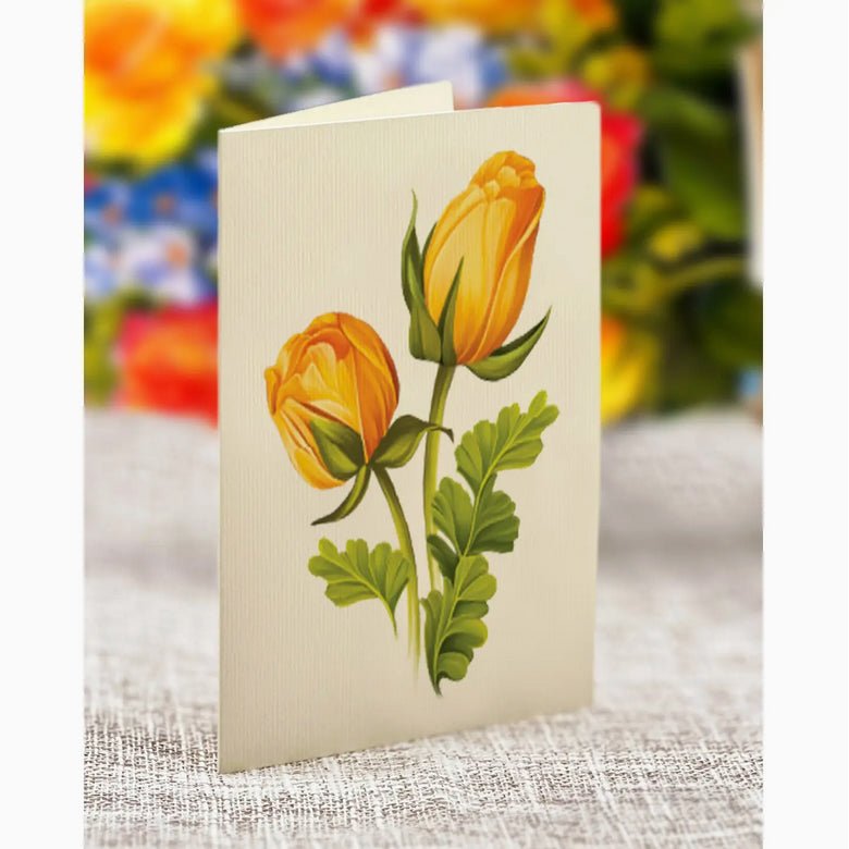 3 - D Life Sized Sorbet Roses Bouquet Pop Up Greeting Card - Marmalade Mercantile