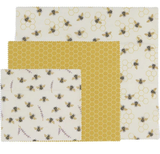 3 Reusable Beeswrap Sheets for Sandwiches, Cheese, Leftovers - Beekeeper - Marmalade Mercantile