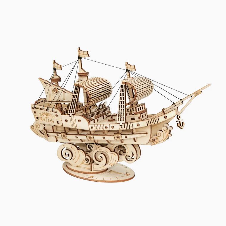 3D Laser Cut Wooden Sailing Ship Puzzle - Marmalade Mercantile