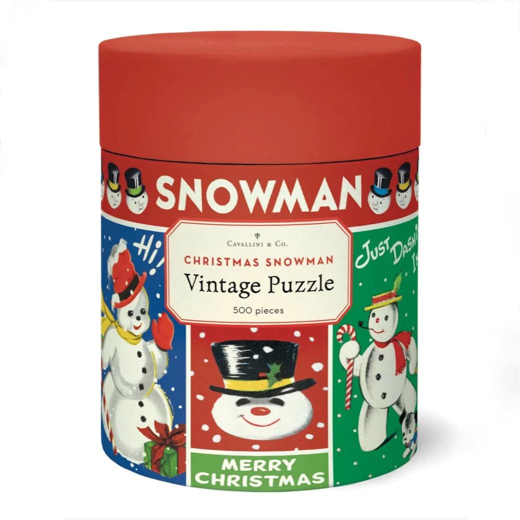 500 - Piece Vintage - Style Christmas Snowman Jigsaw Puzzle - Marmalade Mercantile