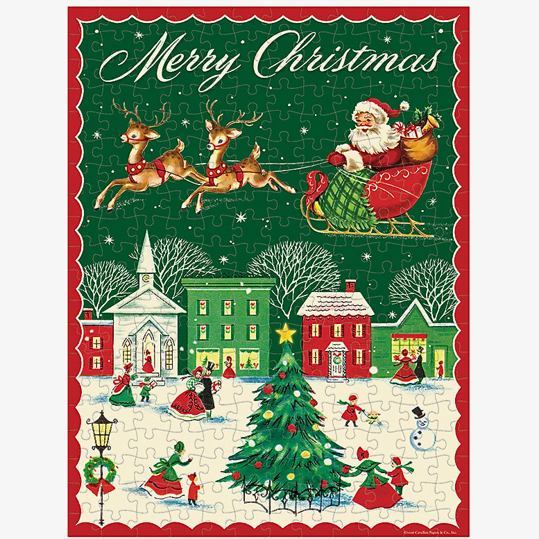 Merry Christmas Village Mini 240-Piece Jigsaw Puzzle