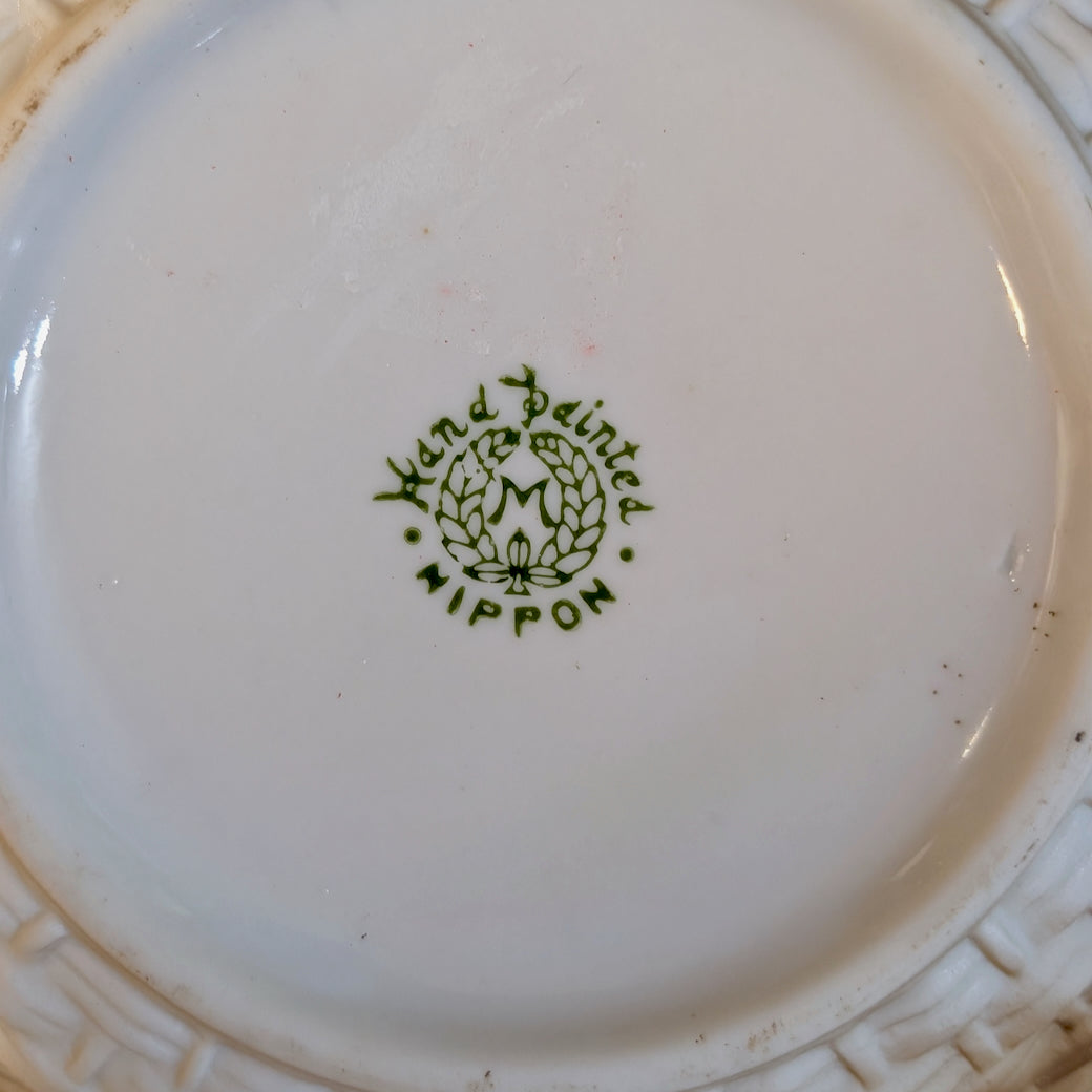 1920s Petite Hand-painted Nippon 3D Raised Relief Peanut Bowl