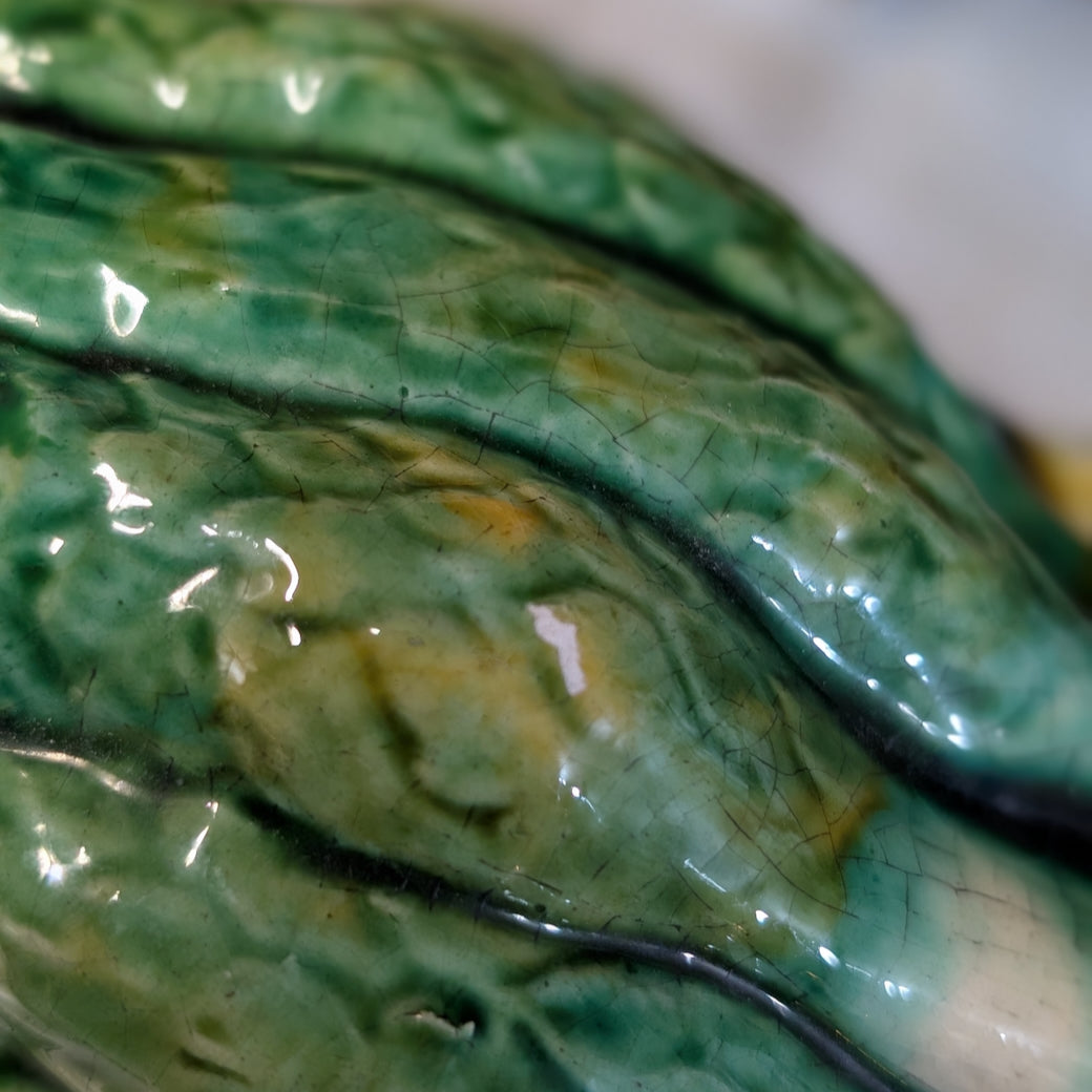 Vintage Italian Majolica Trompe l’oeil Covered Asparagus Tureen