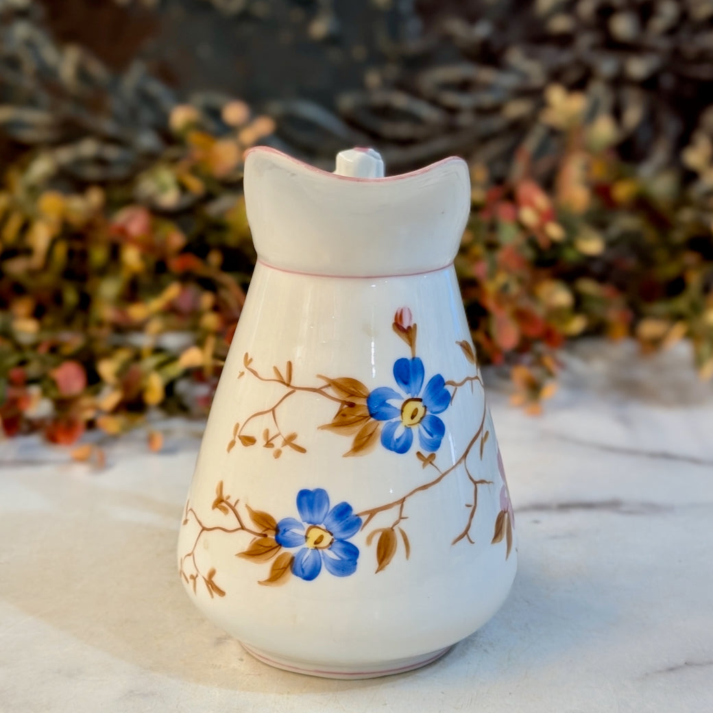 Petite Antique Austrian B.S.M. Porcelain Milk Jug w Floral Pattern