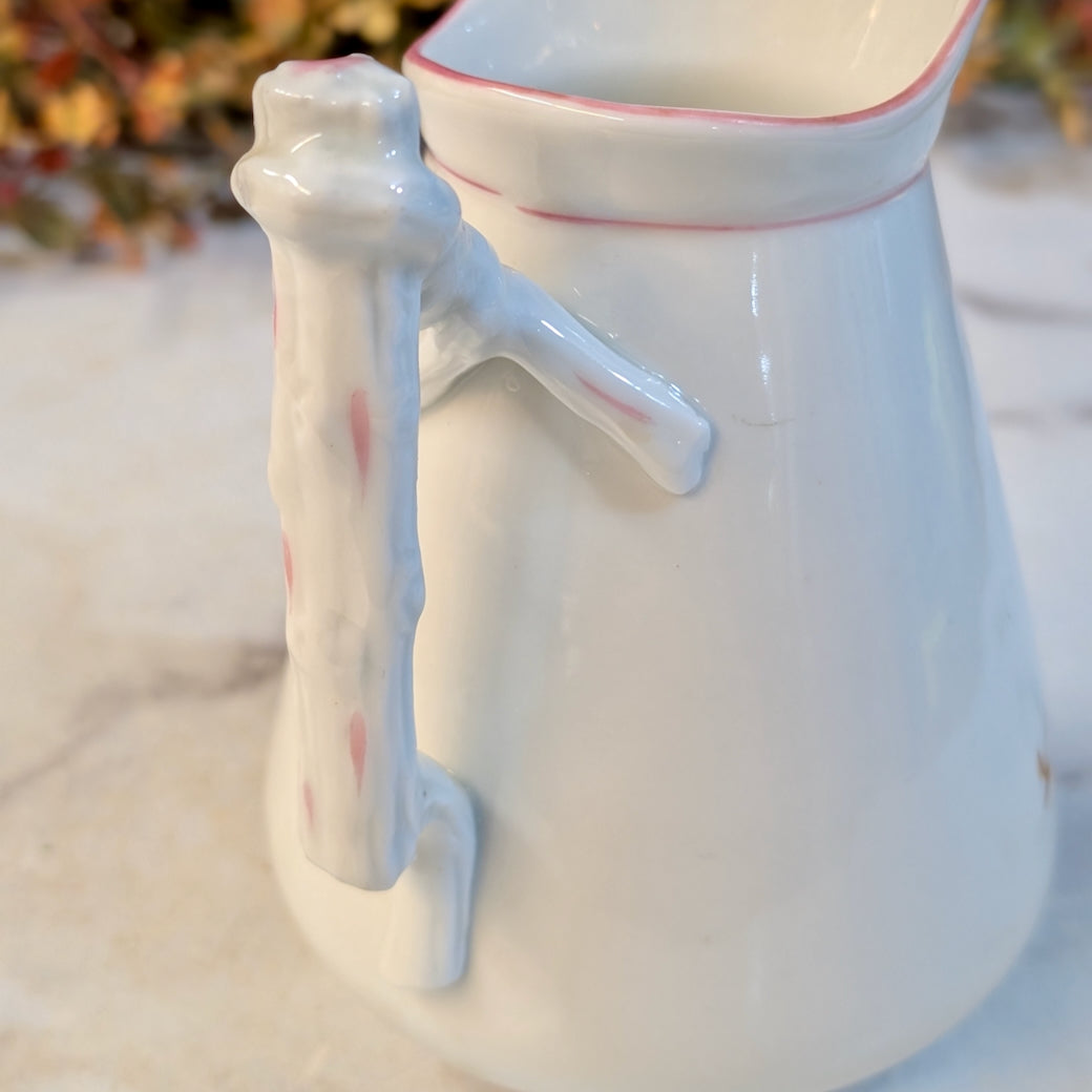 Petite Antique Austrian B.S.M. Porcelain Milk Jug w Floral Pattern