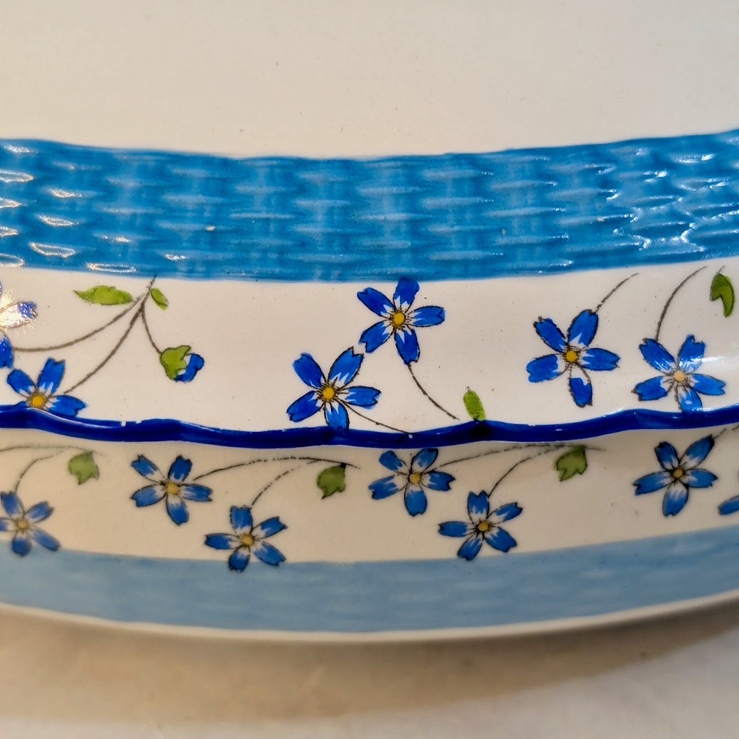 Antique English Minton Covered Serving Dish Forget-Me-Not Pattern