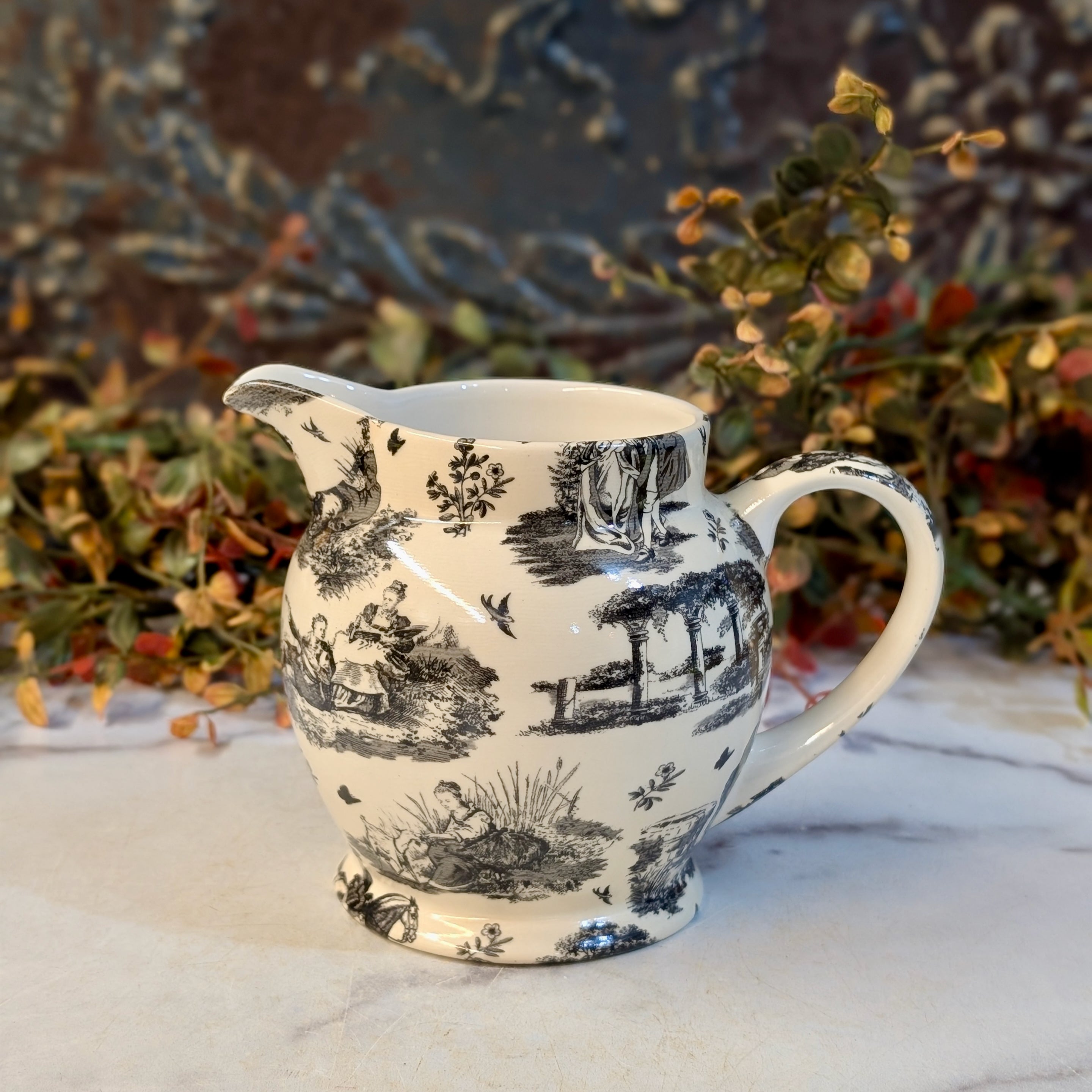 Vintage Arthur Wood English Milk Jug with Chintz Toile Pattern