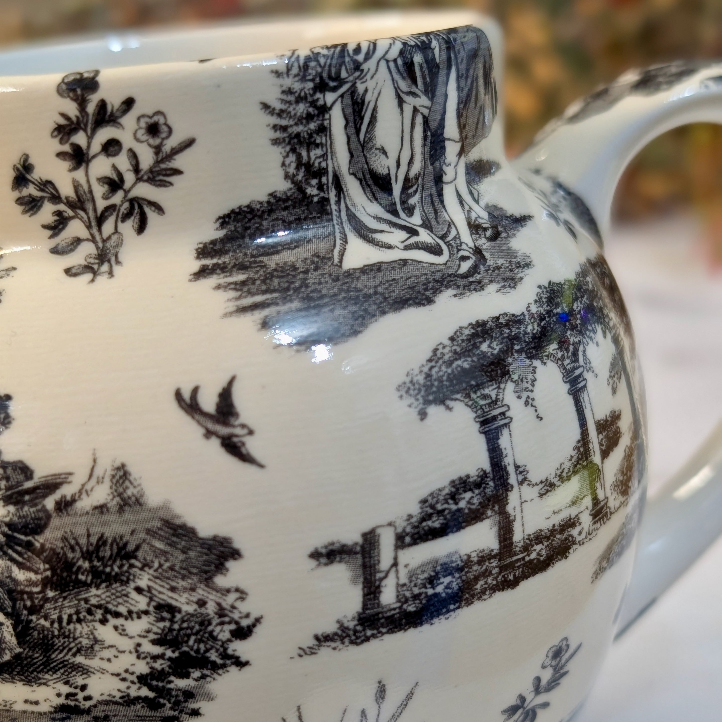 Vintage Arthur Wood English Milk Jug with Chintz Toile Pattern
