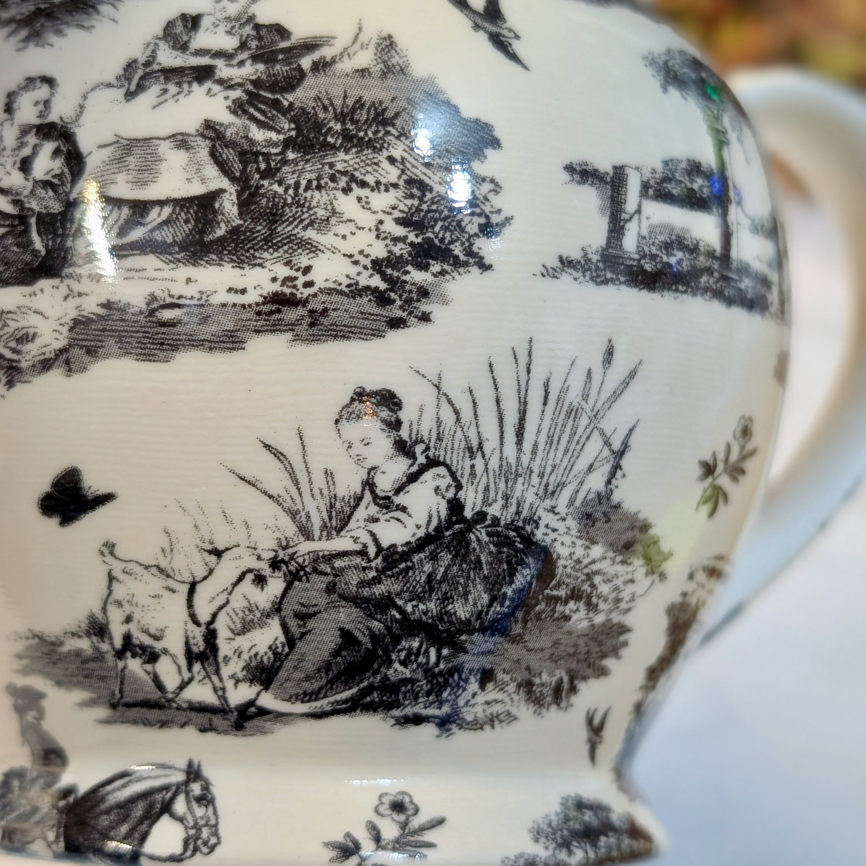 Vintage Arthur Wood English Milk Jug with Chintz Toile Pattern
