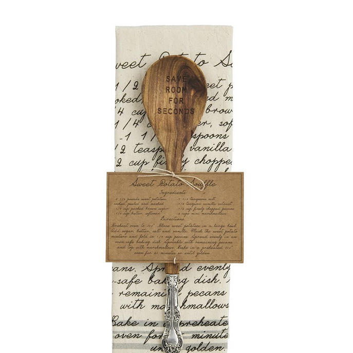 Thanksgiving Spoon & Recipe Towel Set - CHOICE of 4 Styles
