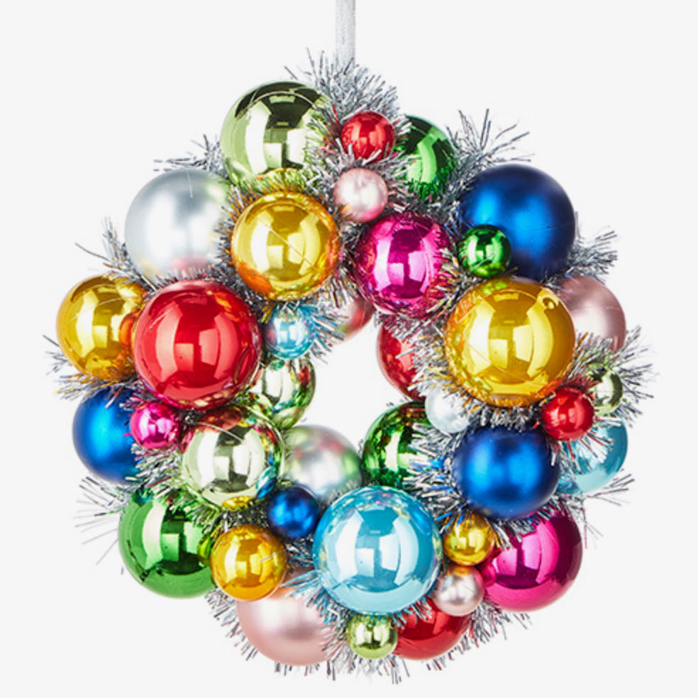 Petite 11” Multi-Color Christmas Ornament Wreath