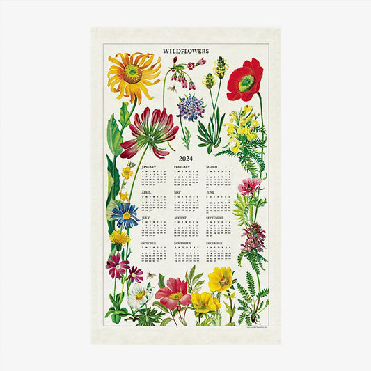 2024 Vintage Wildflowers Calendar Towel