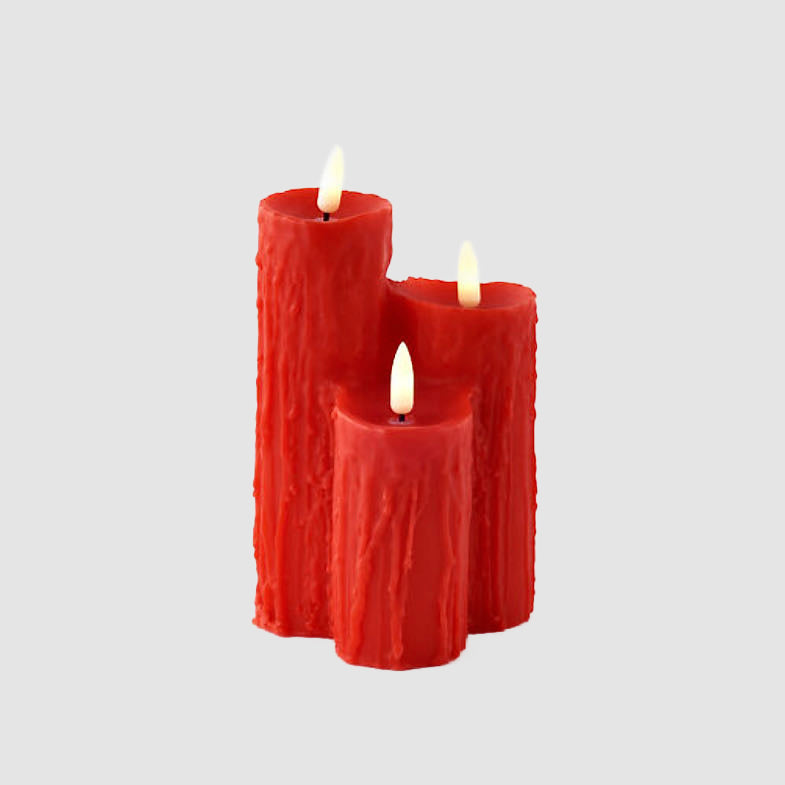 Battery Operated LED Candle Cluster RED