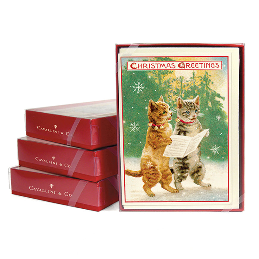 Boxed Set of 10 Christmas Cats Notecards