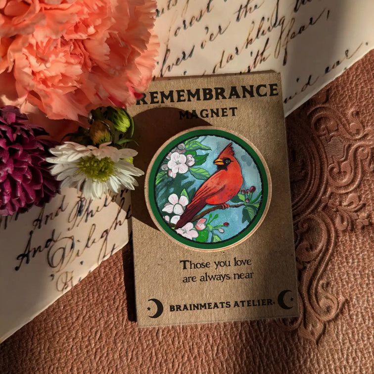 Remembrance Magnet Cardinal in Apple Tree Token