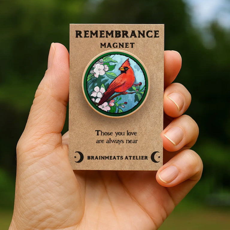 Remembrance Magnet Cardinal in Apple Tree Token