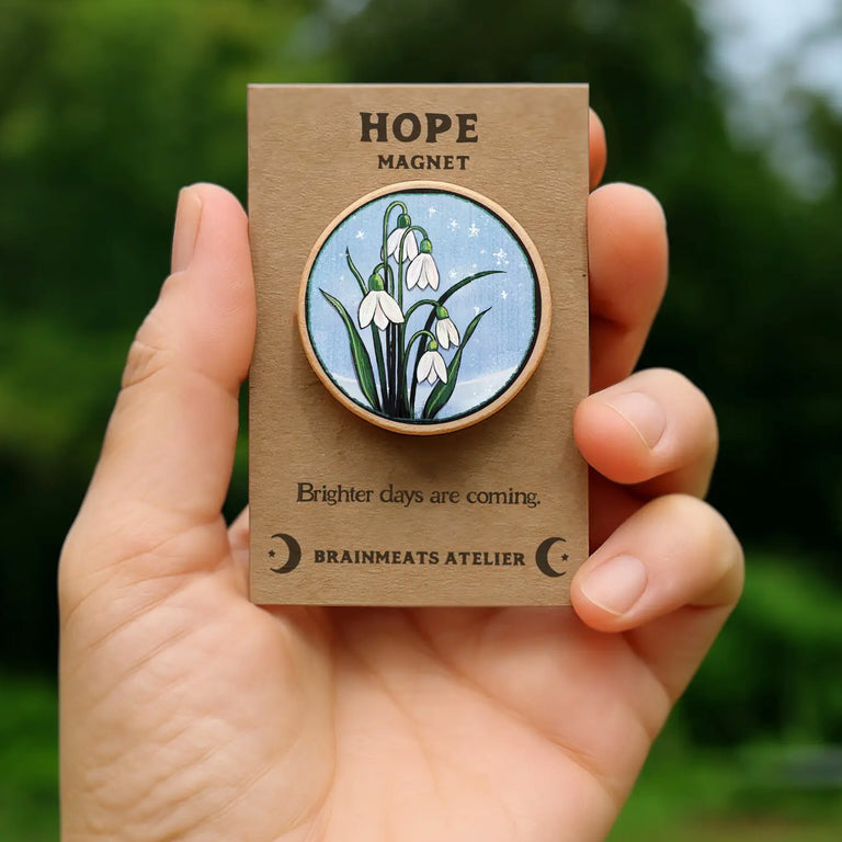 Hope Magnet Token Snowdrops Brighter Days Are Ahead