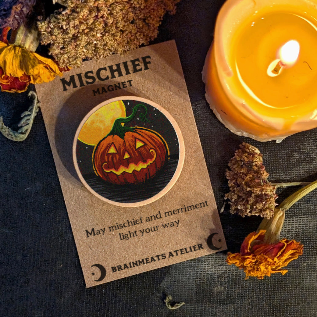 Mischief Jack O Lantern Magnet Token for Mischief & Merriment