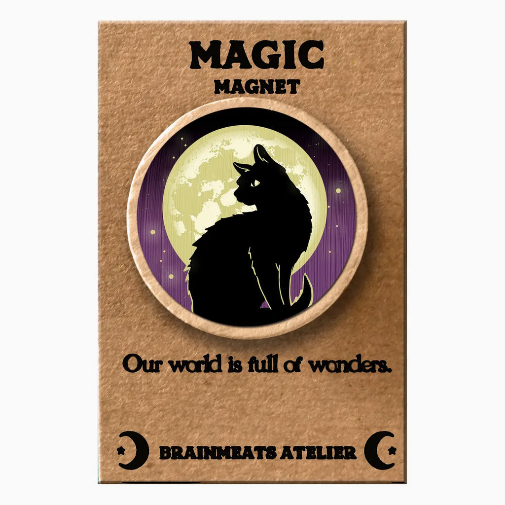 Black Cat Magic Magnet Token for a World Full of Wonder
