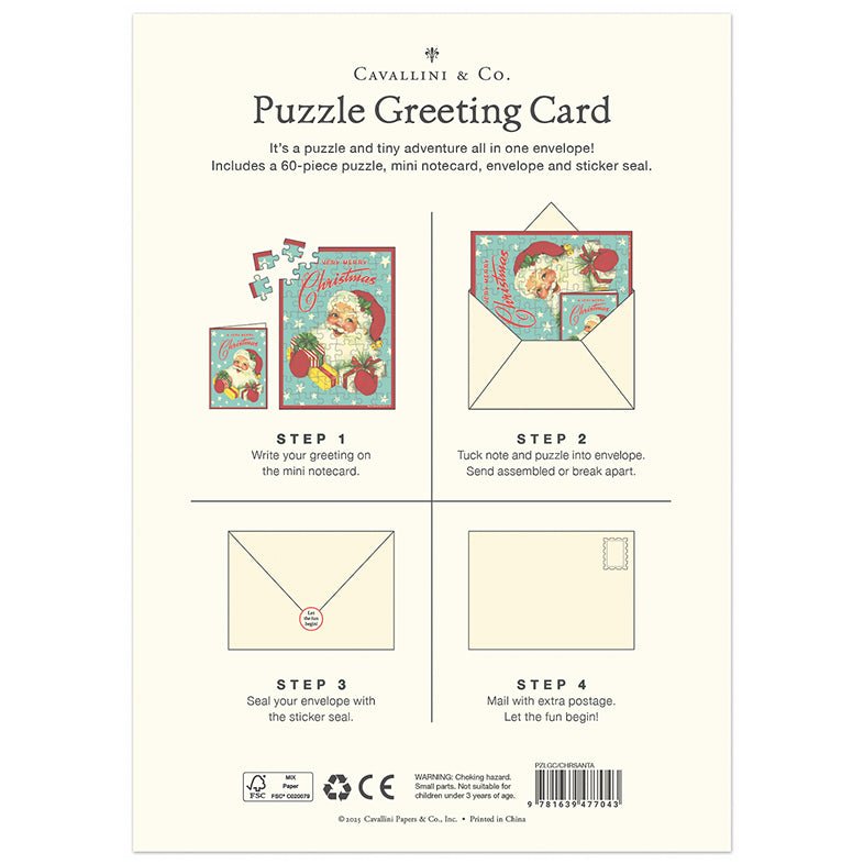 A Very Merry Christmas Santa Puzzle Greeting Card - Marmalade Mercantile