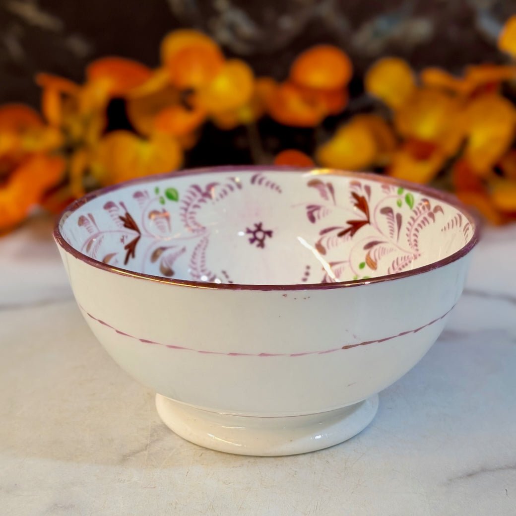 Antique 19th c. Hand - Painted Footed Bowl - Marmalade Mercantile