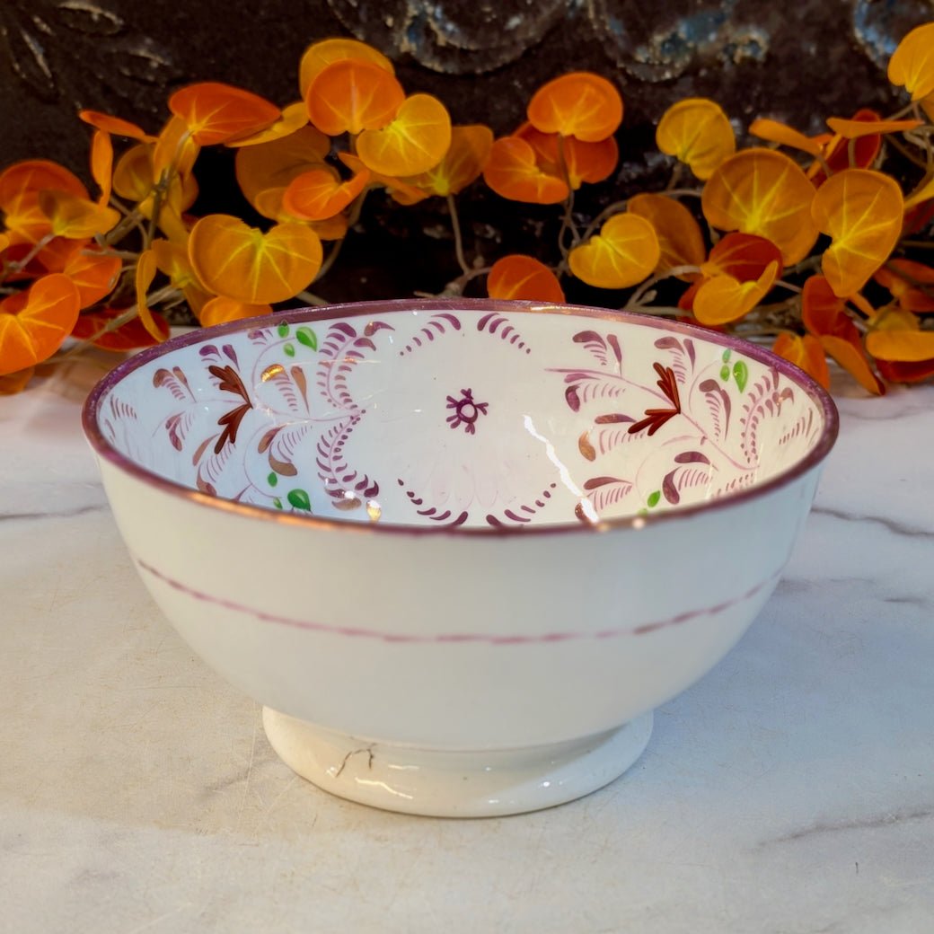 Antique 19th c. Hand - Painted Footed Bowl - Marmalade Mercantile