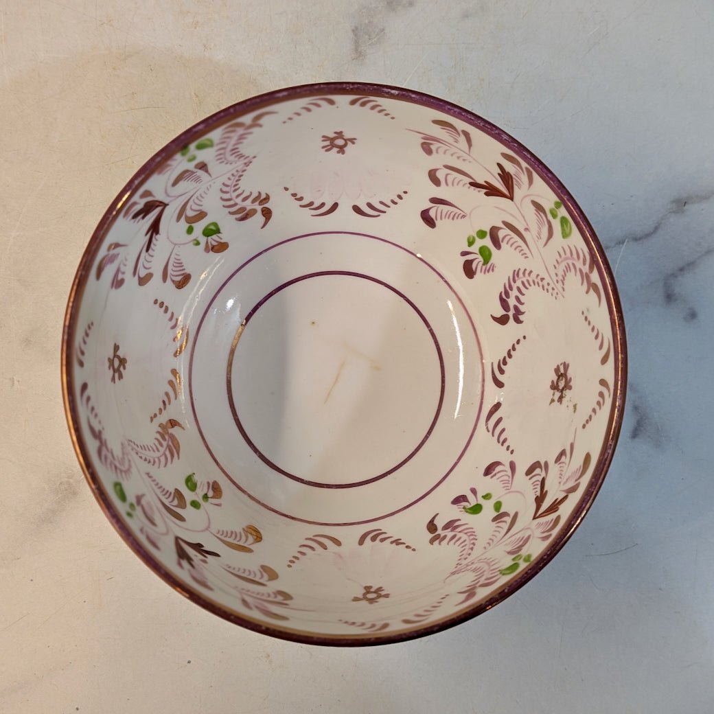 Antique 19th c. Hand - Painted Footed Bowl - Marmalade Mercantile