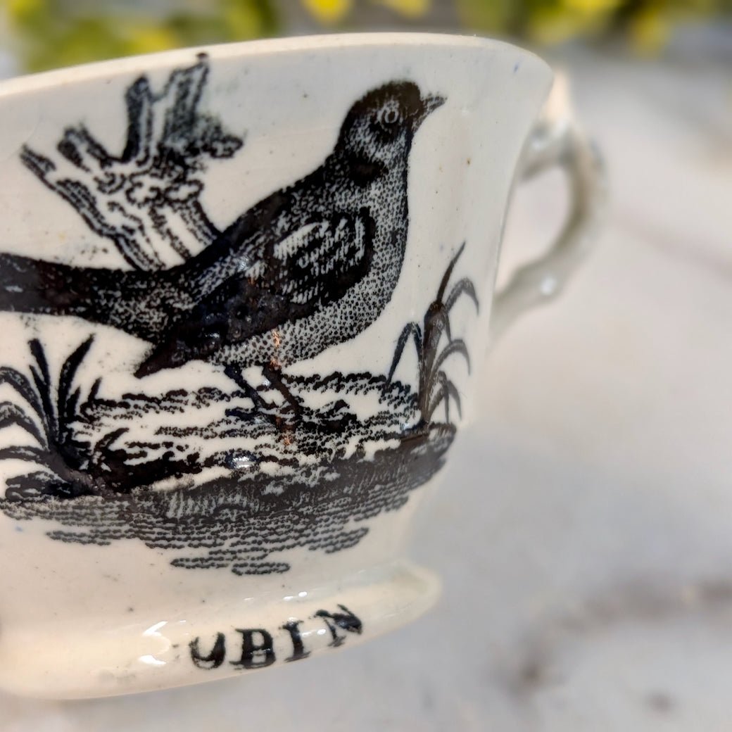Antique Child’s Transferware Name Cup & Saucer “Henry” & “John” - Marmalade Mercantile