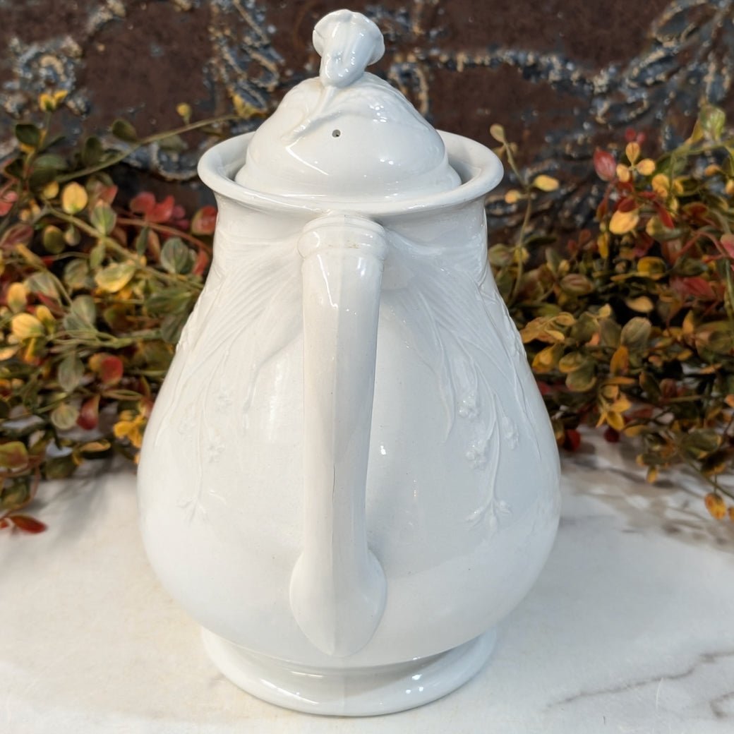 Antique English Ironstone Tea Pot Hyacinth Pattern H. Burgess - Marmalade Mercantile
