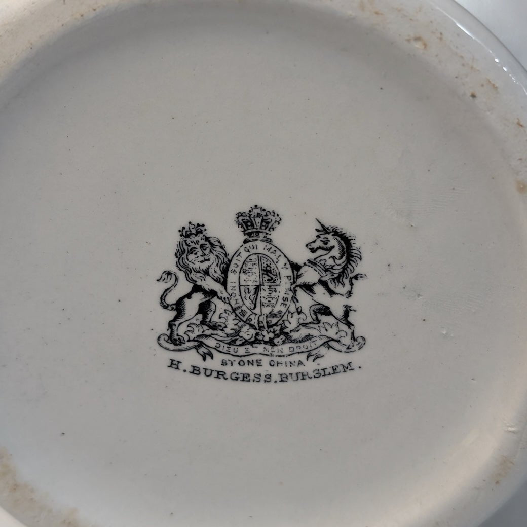 Antique English Ironstone Tea Pot Hyacinth Pattern H. Burgess - Marmalade Mercantile