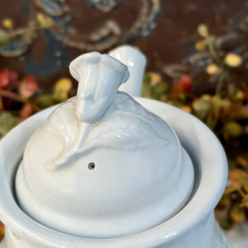 Antique English Ironstone Tea Pot Hyacinth Pattern H. Burgess - Marmalade Mercantile
