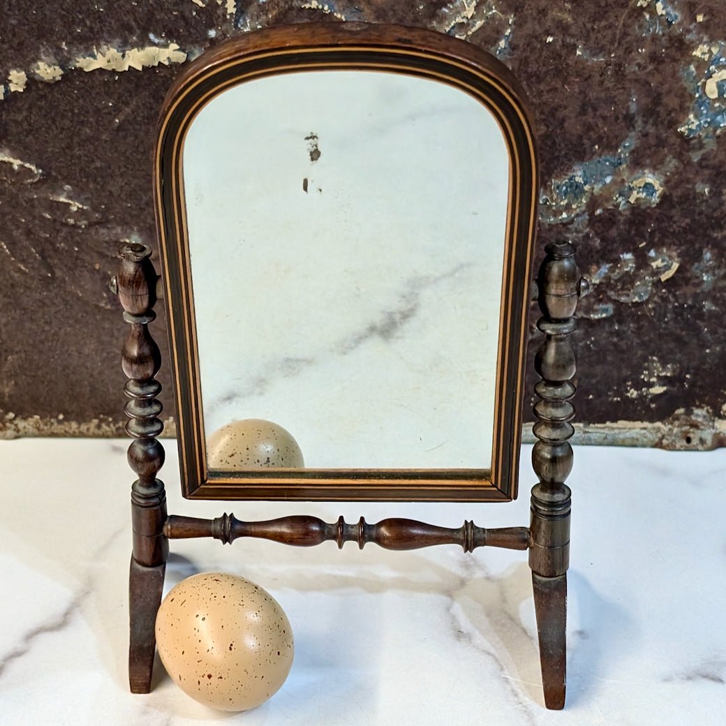 Antique Miniature Salesman Sample Inlaid Cheval Mirror - Marmalade Mercantile