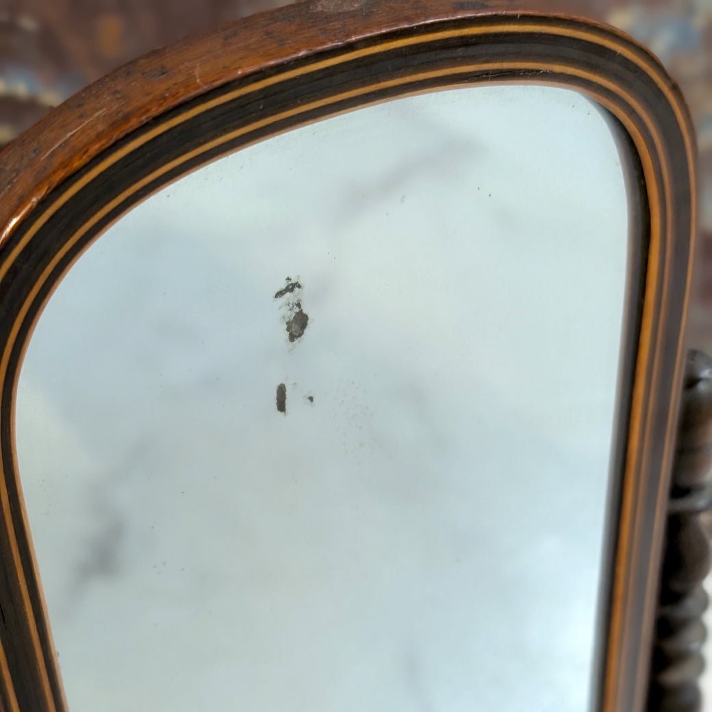 Antique Miniature Salesman Sample Inlaid Cheval Mirror - Marmalade Mercantile