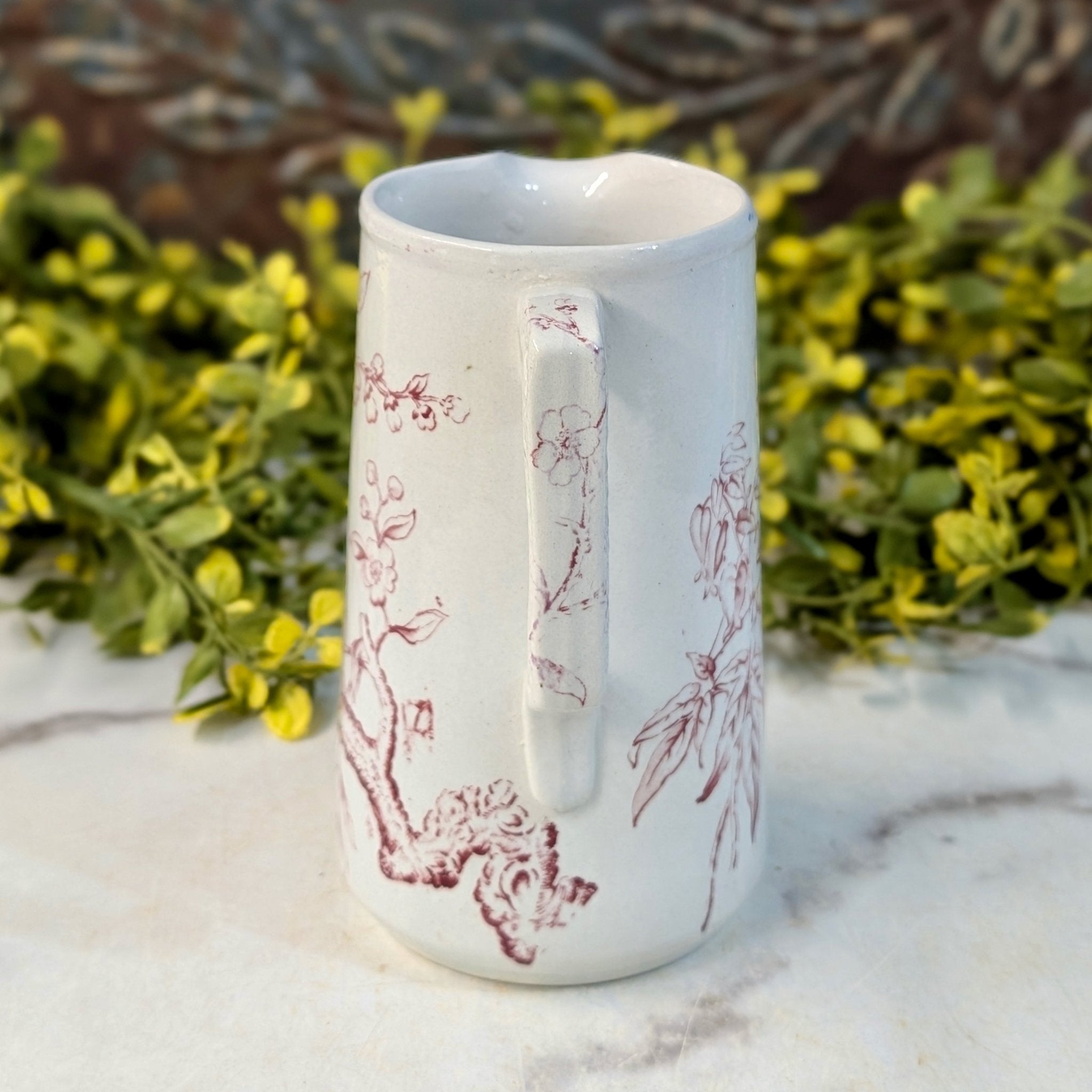 Antique Red Transferware Milk Jug - Marmalade Mercantile