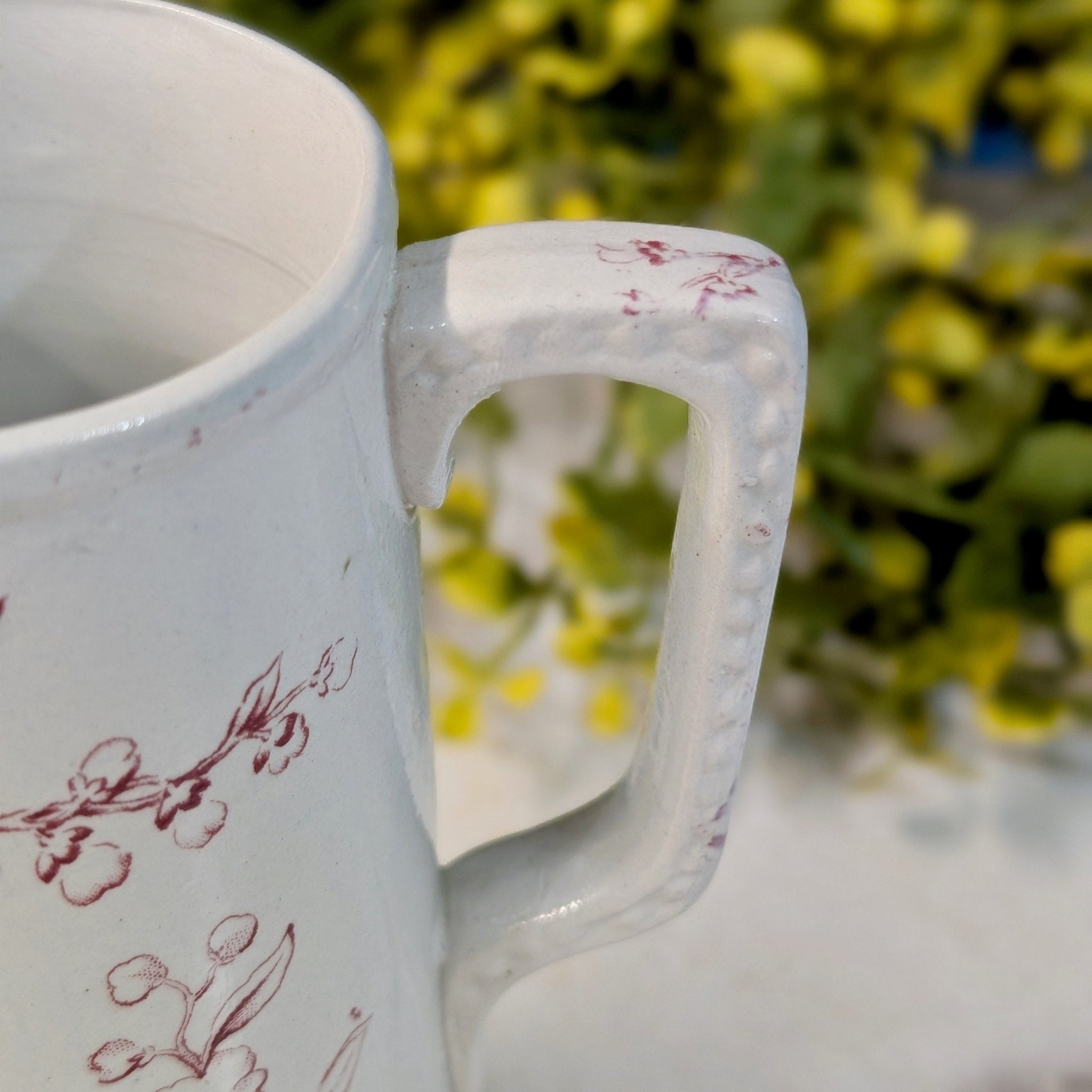 Antique Red Transferware Milk Jug - Marmalade Mercantile