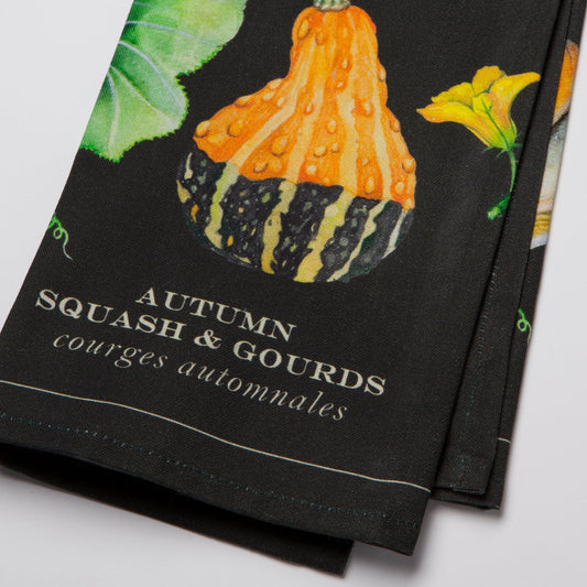 Autumn Squash and Gourds Cotton Kitchen Towel - Marmalade Mercantile