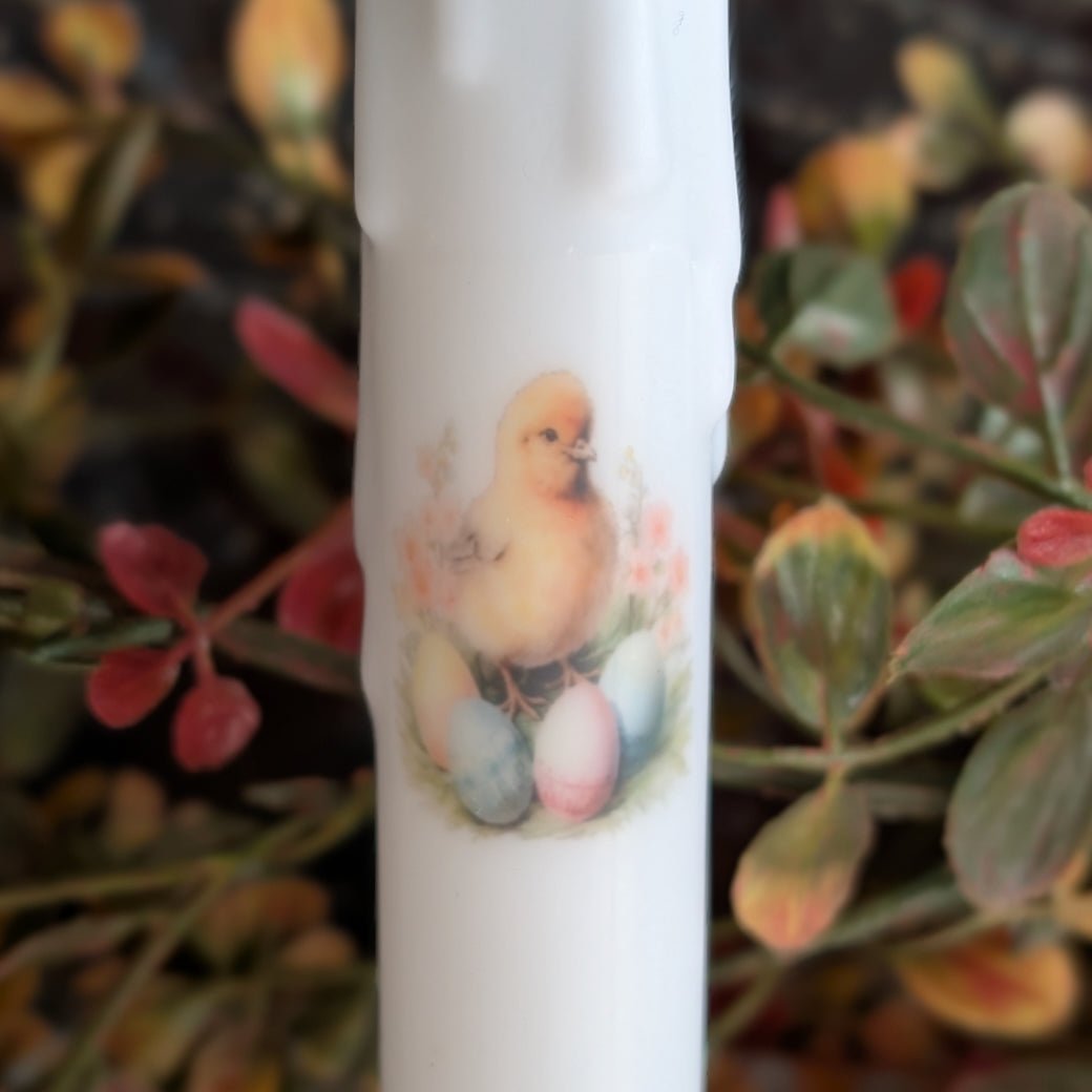 Baby Chick with Easter Eggs LED Battery Taper Candle - Marmalade Mercantile