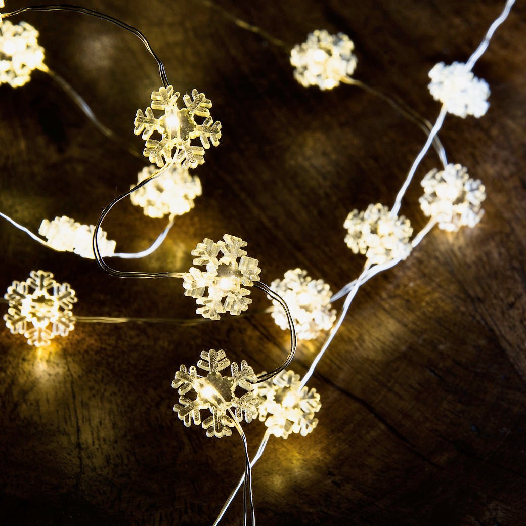 Battery Operated Wire Snowflake Fairy Lights - Marmalade Mercantile