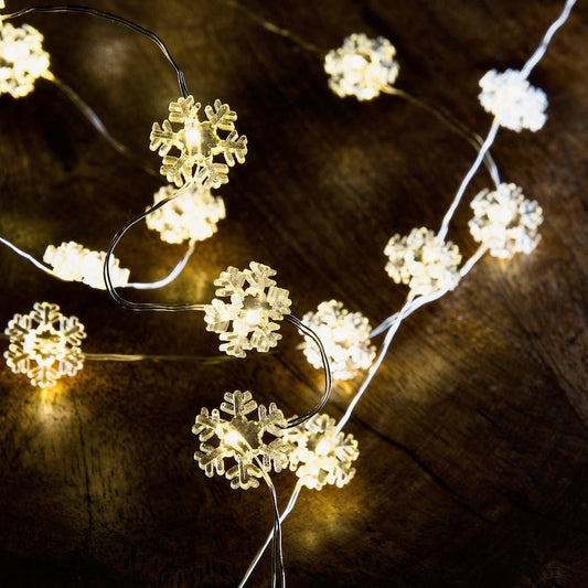 Battery Operated Wire Snowflake Fairy Lights - Marmalade Mercantile