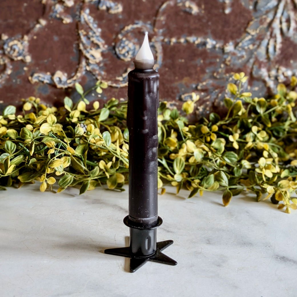 Black Battery Operated LED Taper Candle - Marmalade Mercantile