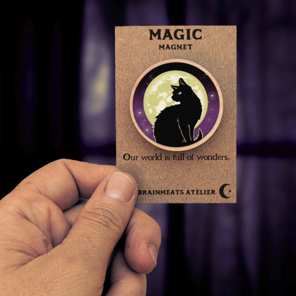 Black Cat Magic Magnet Token for a World Full of Wonder - Marmalade Mercantile
