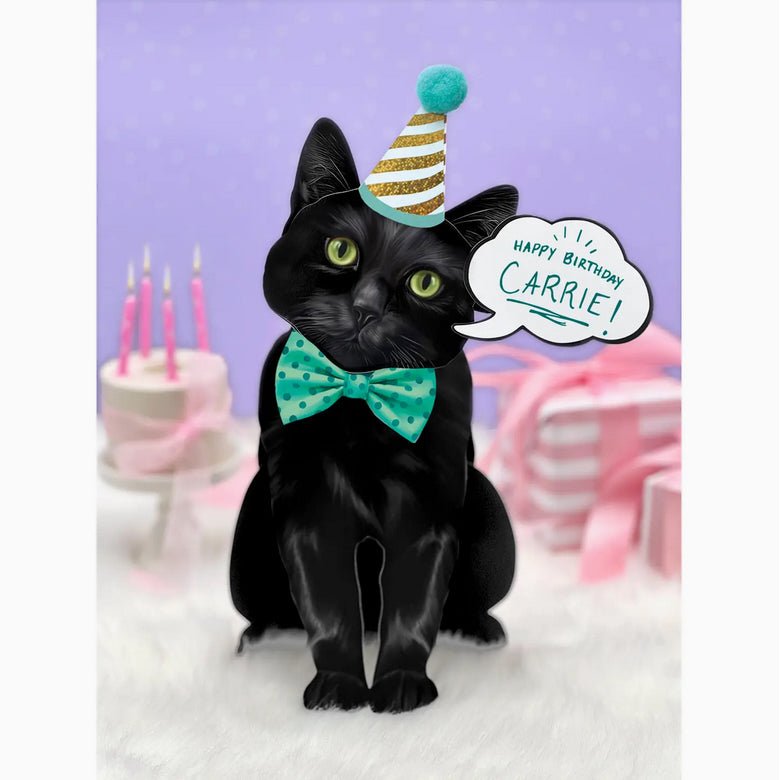 Black Cat Pop Up Greeting Card with Dress Up Accessories - Marmalade Mercantile