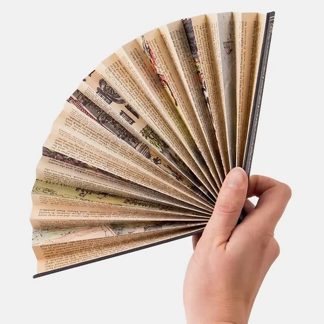 Book - Shaped Travel Folding Paper Fan - Choice of Colors - Marmalade Mercantile