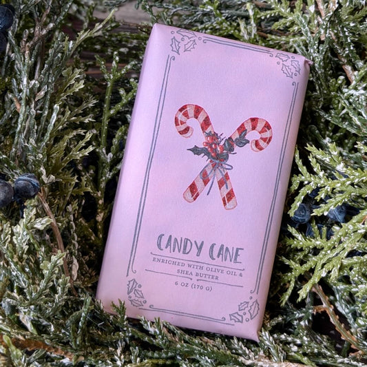 Candy Cane Peppermint Scented Shea Butter & Olive Oil Soap - Marmalade Mercantile