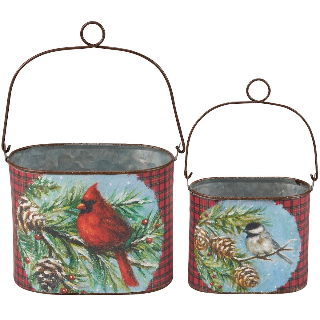 Cardinal and Chickadee Holiday Mini Bins - Marmalade Mercantile